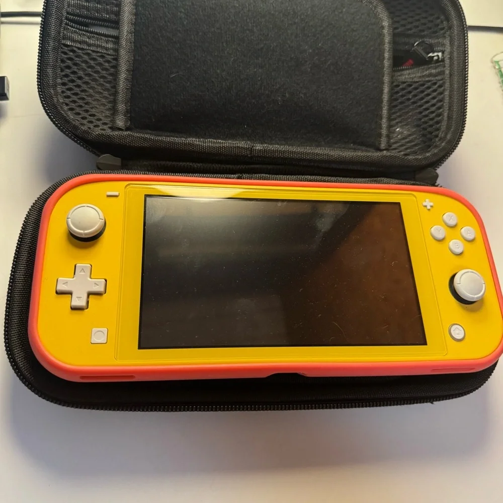 Yellow Nintendo Switch Lite Handheld Console w/ Protective & Travel Case